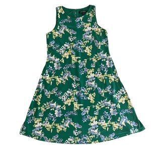 Lauren Ralph Lauren Green Floral Sleeveless Fit & Flare Dress Size 6 Cottagecore